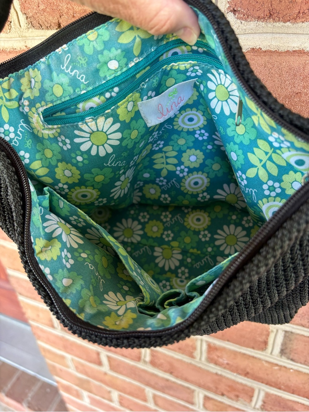 Lina Black Crochet Shoulder Bag with Braided Strap - Picture 9 of 10